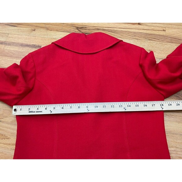 Pendleton Women's 12 Red Blazer Wool Coat Notch Lapel Single-Breasted Vintage - Picture 5 of 11